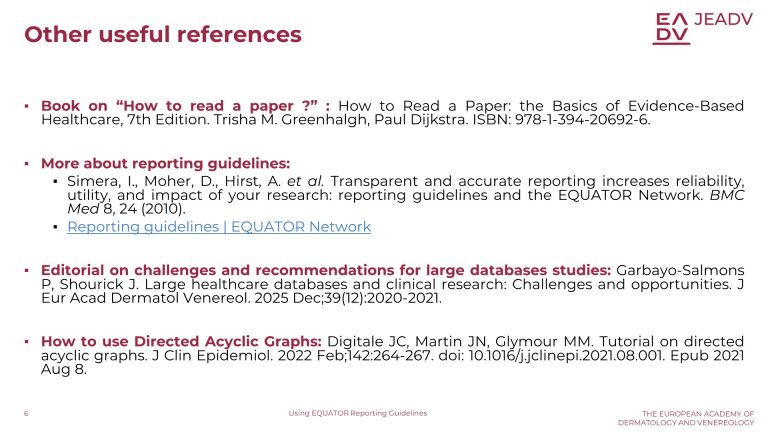 Using EQUATOR Reporting Guidelines (6)