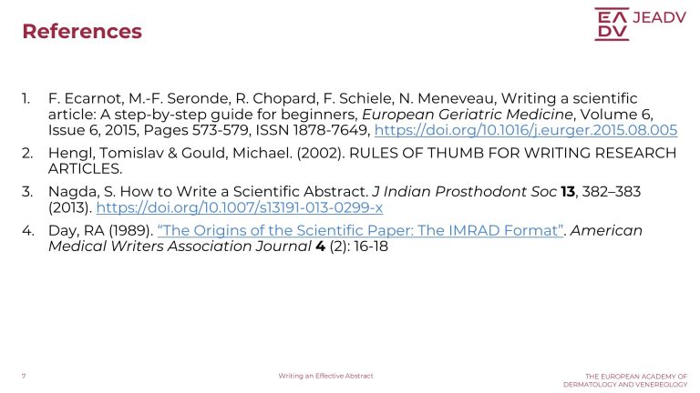 Writing an Effective Abstract (7)